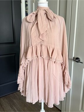 NWT Commense Blush Pink Ruffle Coquette Girlie 2-Piece Dress Set Size S